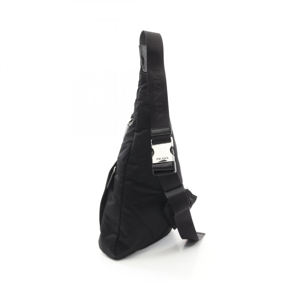 Prada TESSUTO Waist Bag Body Bum Crossbody Belt Saffiano Leather Black